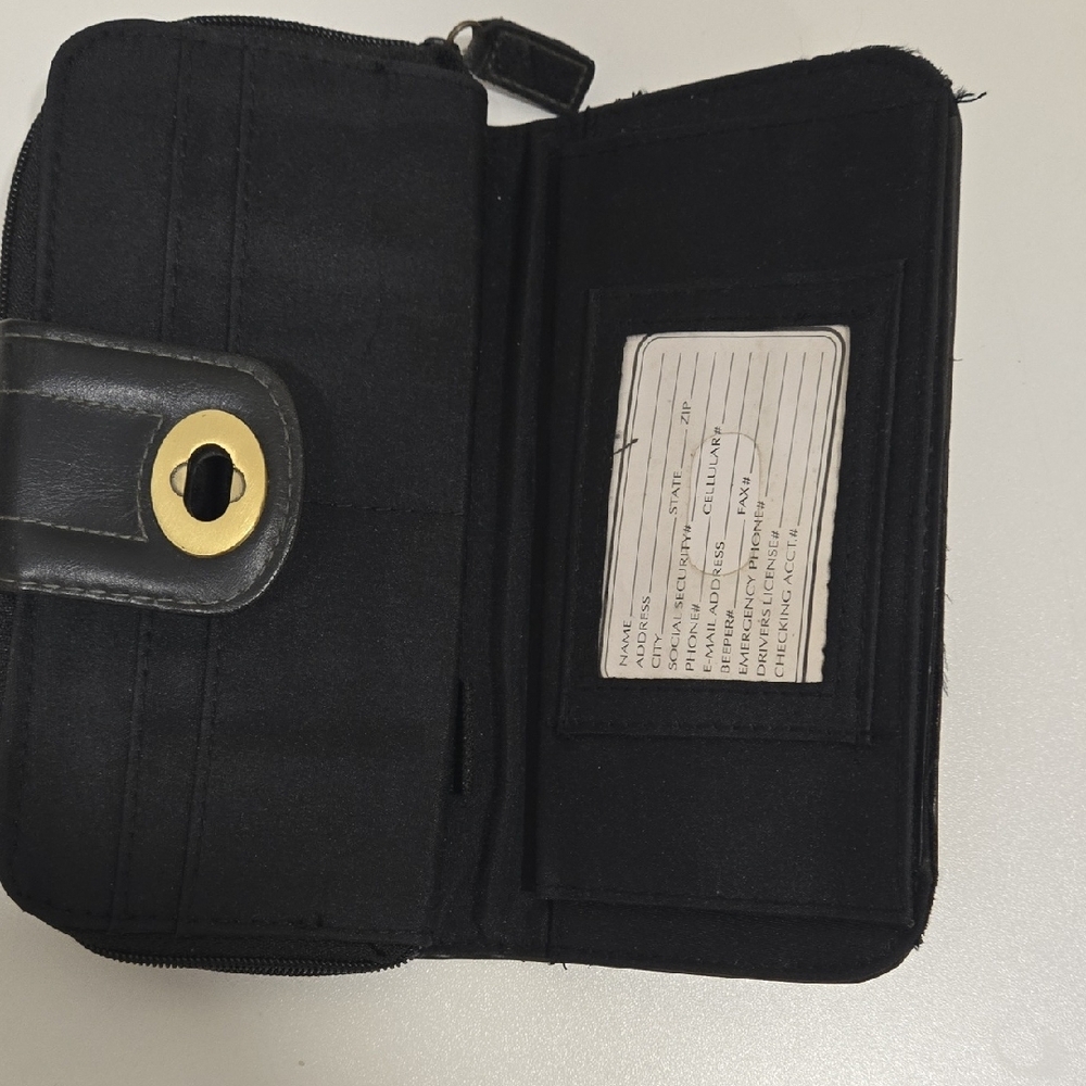 Black Wallet Long Zip Around - Picture 6 of 16